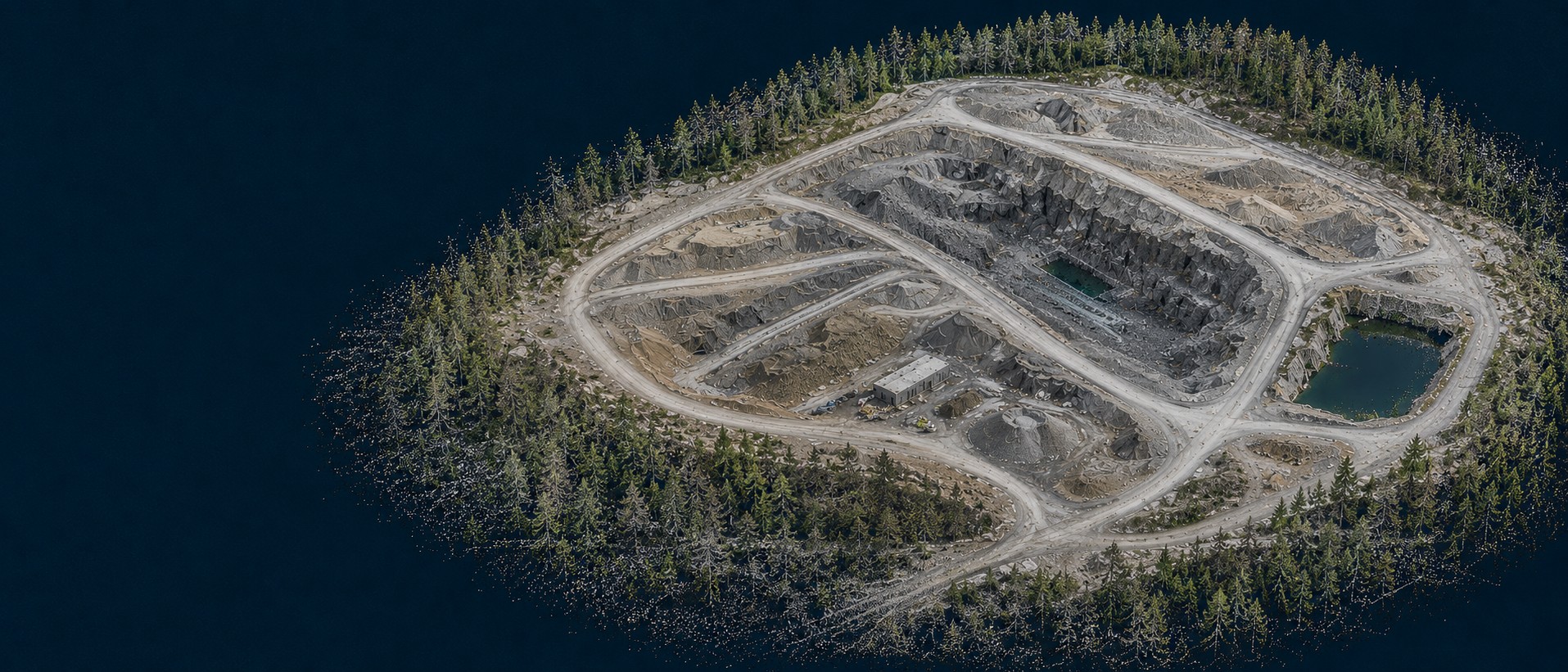Aerial drone mapping view of a development site on Vancouver Island